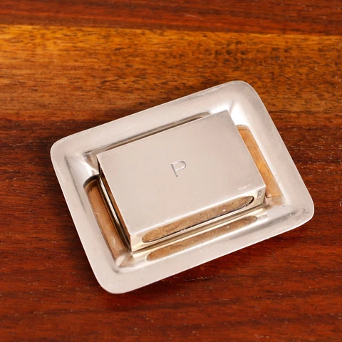 Antique Mid-Century Modern Silver Ashtrays thumbnail