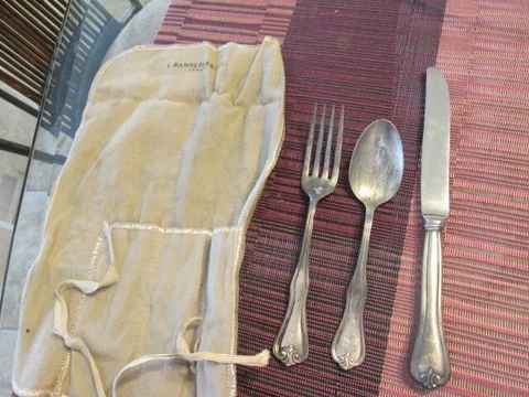 Antique Mid-Century Modern Silver Serving Spoons