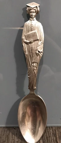 Antique Mid-Century Modern Silver Souvenir Spoons thumbnail