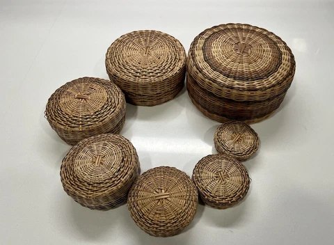 Antique Miniature Baskets with Lid thumbnail