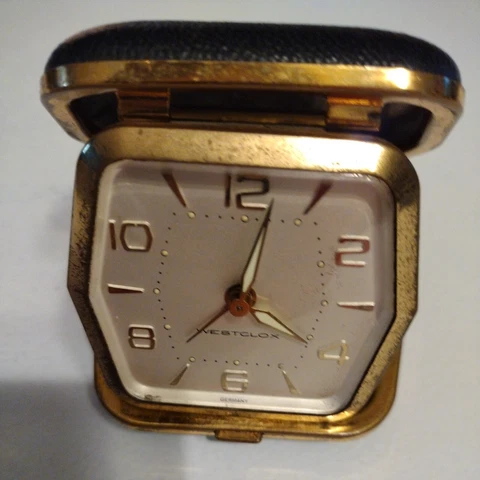 Antique Mixed Materials Travel Clocks thumbnail