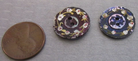 Antique Multicolor Sewing 2-Hole Flat Buttons thumbnail