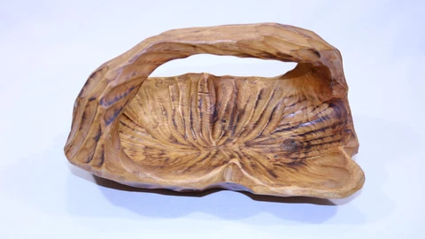 Antique Natural Wood Carving Baskets thumbnail