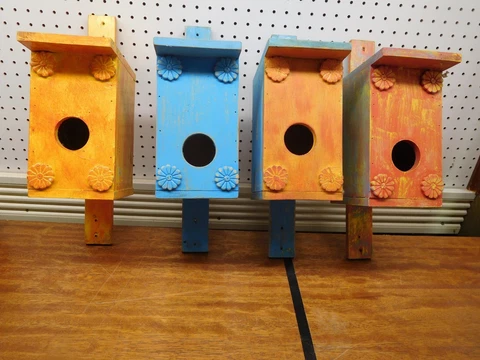 Antique Orange Bird Houses thumbnail