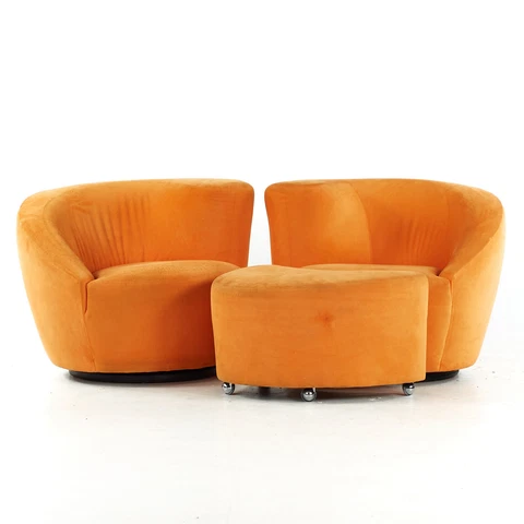 Antique Orange Lounge Chairs thumbnail