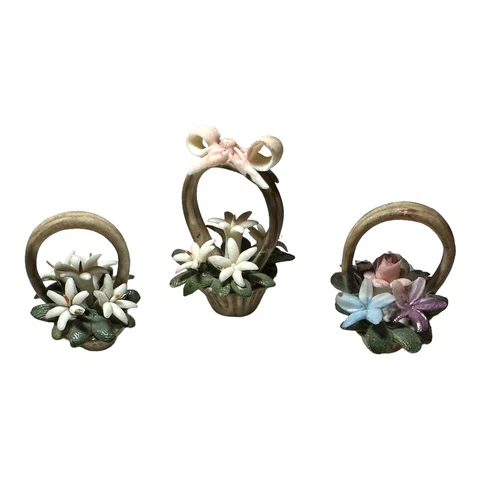 Antique Porcelain Miniature Baskets thumbnail