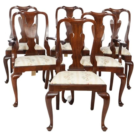 Antique Queen Anne Dining Chairs thumbnail