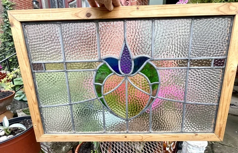 Antique Reclaimed Stained Glass Transom Windows thumbnail