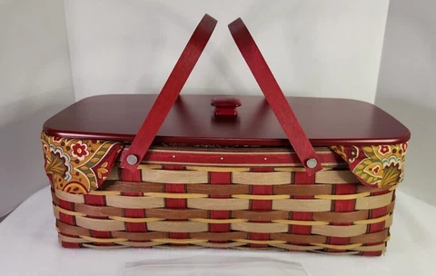 Antique Red Basket Liners thumbnail