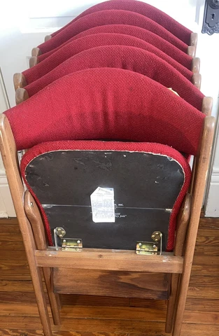 Antique Red Folding Chairs thumbnail