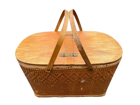 Antique Red Picnic Baskets thumbnail
