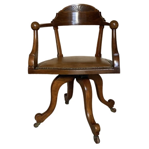 Antique Rolling Desk Chairs thumbnail