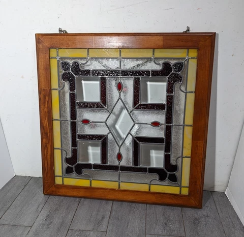 Antique Salvage Stained Glass Window Hangings thumbnail