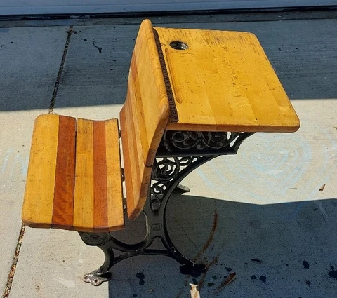 Antique School Desks with Chair thumbnail