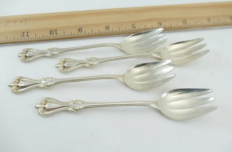Antique Silver Flatware Sporks thumbnail