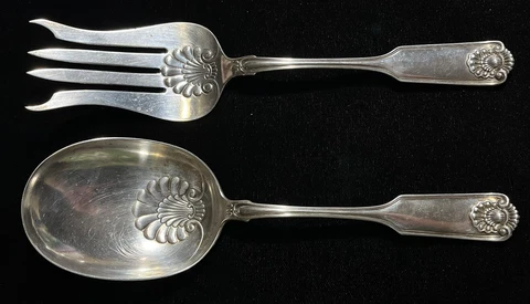 Antique Silver Salad Servers thumbnail