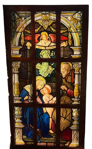 Antique Square Stained Glass Church Windows thumbnail