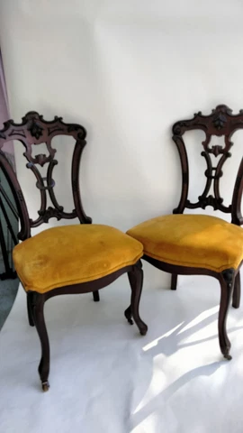 Antique Velvet Dining Chairs thumbnail