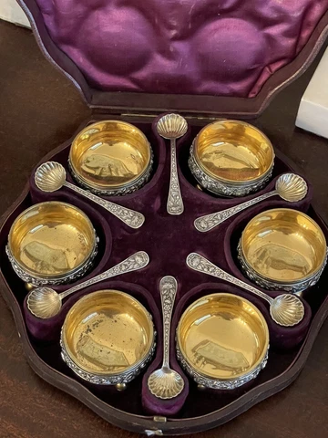 Antique Victorian Silver Salt Cellars thumbnail