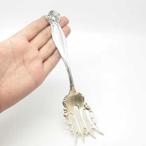 Antique Victorian Silver Serving Forks thumbnail
