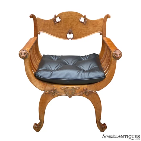 Antique Vinyl Accent Chairs thumbnail