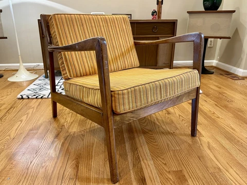 Antique Walnut Lounge Chairs thumbnail