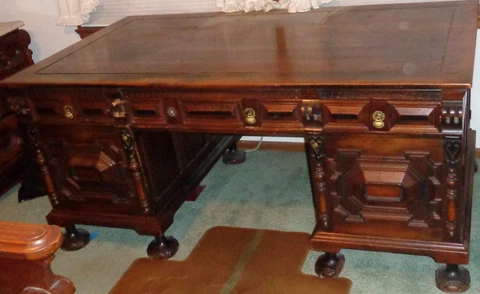 Antique Walnut Partners Desks thumbnail