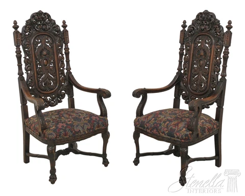 Antique Walnut Throne Chairs thumbnail
