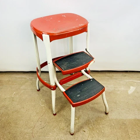 Antique White Folding Stools thumbnail