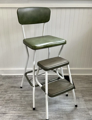 Antique White Folding Stools thumbnail