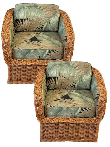 Antique Wicker Lounge Chairs thumbnail
