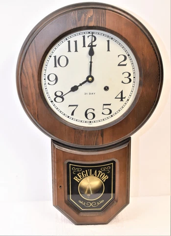 Antique Wind Up Regulator Wall Clocks thumbnail