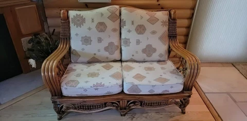 Antique Wood Loveseats thumbnail
