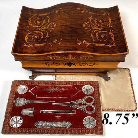 Antique Wood Sewing Boxes thumbnail