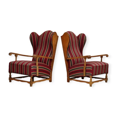 Antique Wool Armchairs thumbnail