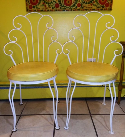 Antique Yellow Dining Chairs thumbnail